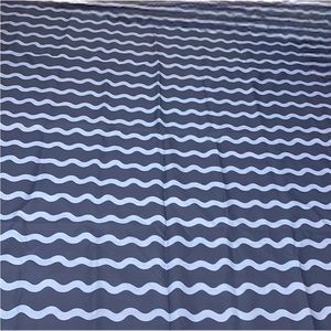 Navy and light blue blackout twill curtains. 72 inches. Set of 2. EUC.